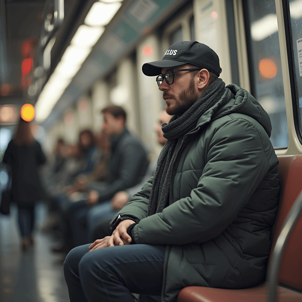 Hipster in the subway