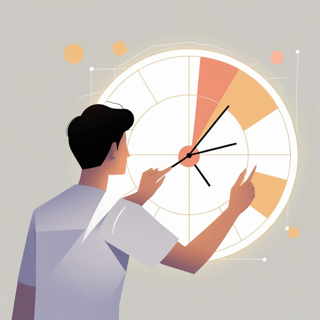 Auditoria de tiempo persona mirand reloj con zonas