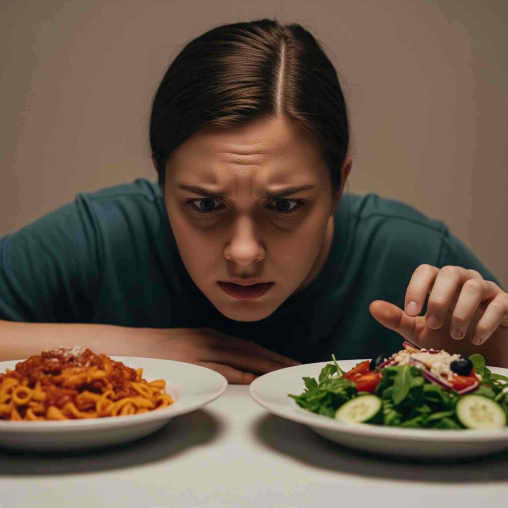Fatiga por decisión. Elegir entre platos. Tiempoproductivo.com